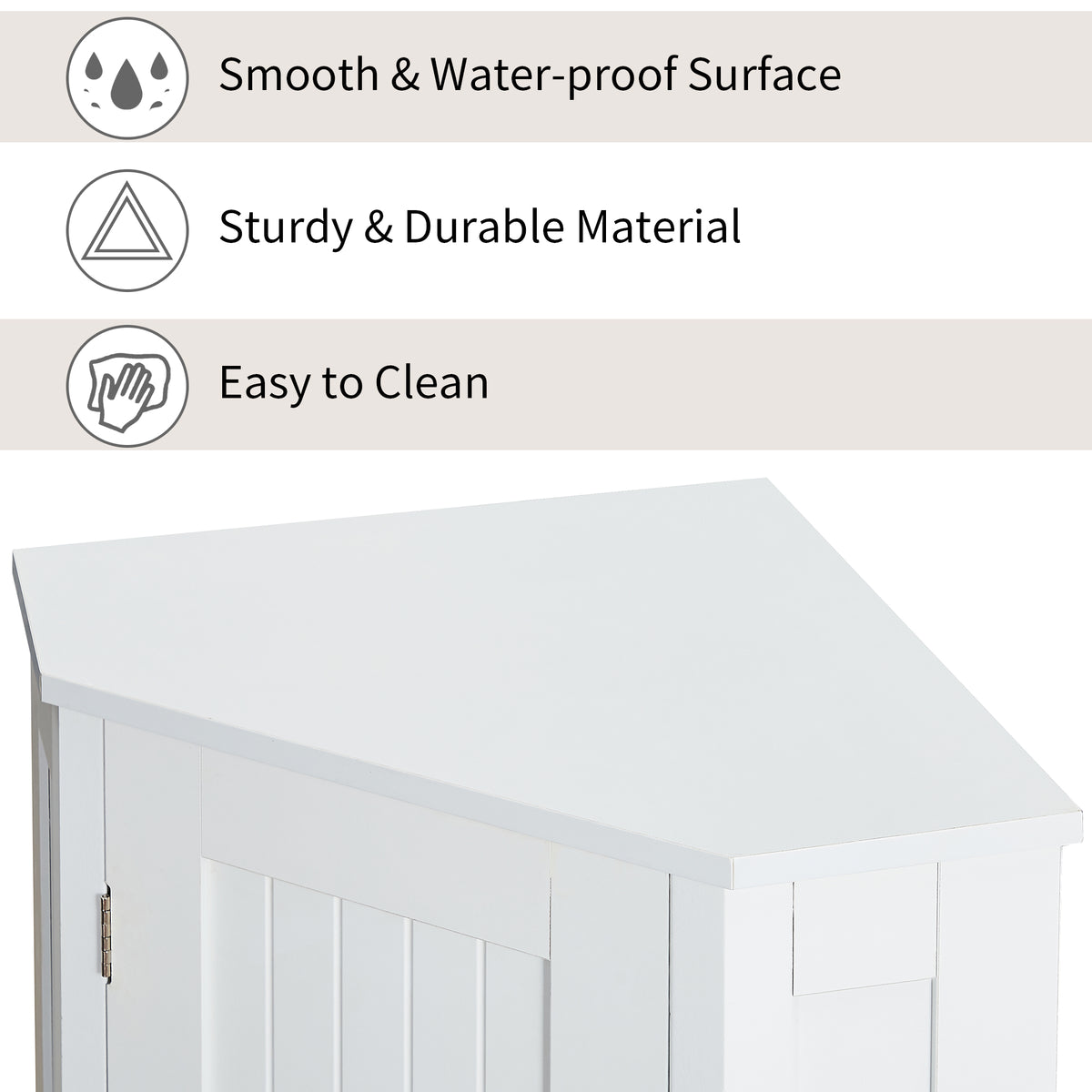 White Corner Bathroom Storage Cabinet Adjustable Shelves