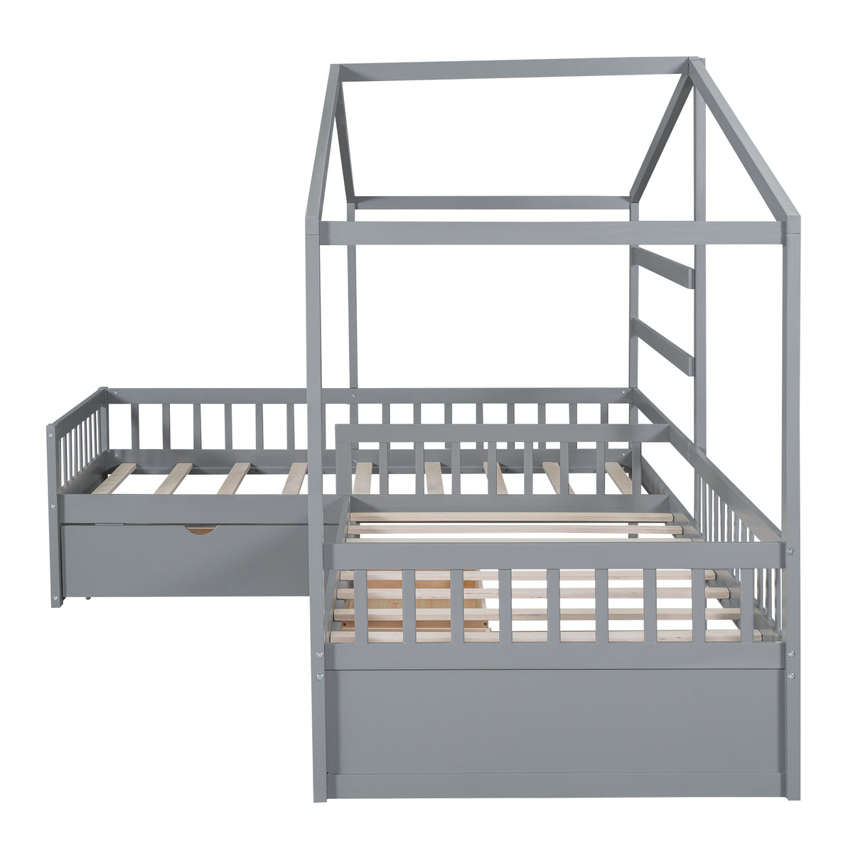 Twin House Bed Gray