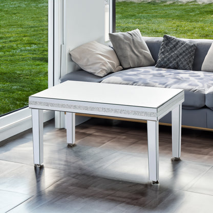 Crystal Base Coffee Table Silver