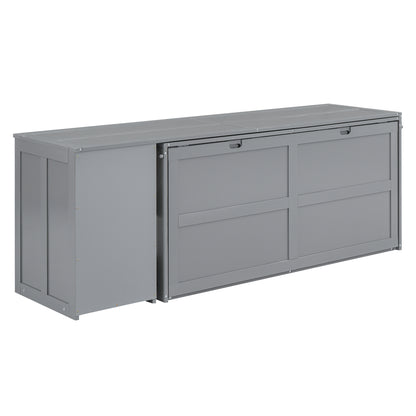 Queen Murphy Bed with Rotating Base Gray
