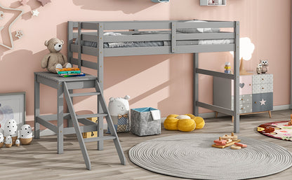 Twin Loft Bed Gray