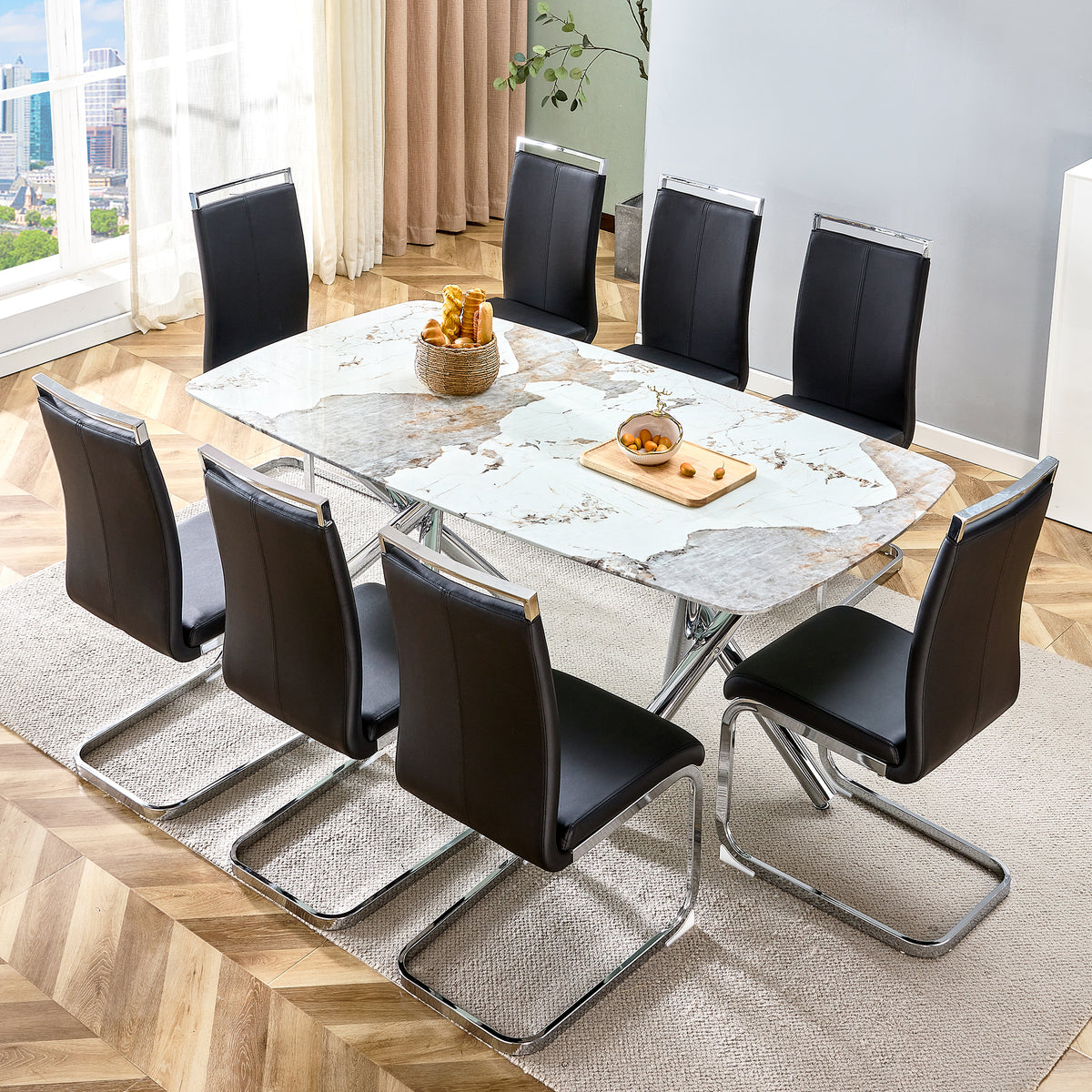Modern Rectangular Dining Table for 6–8