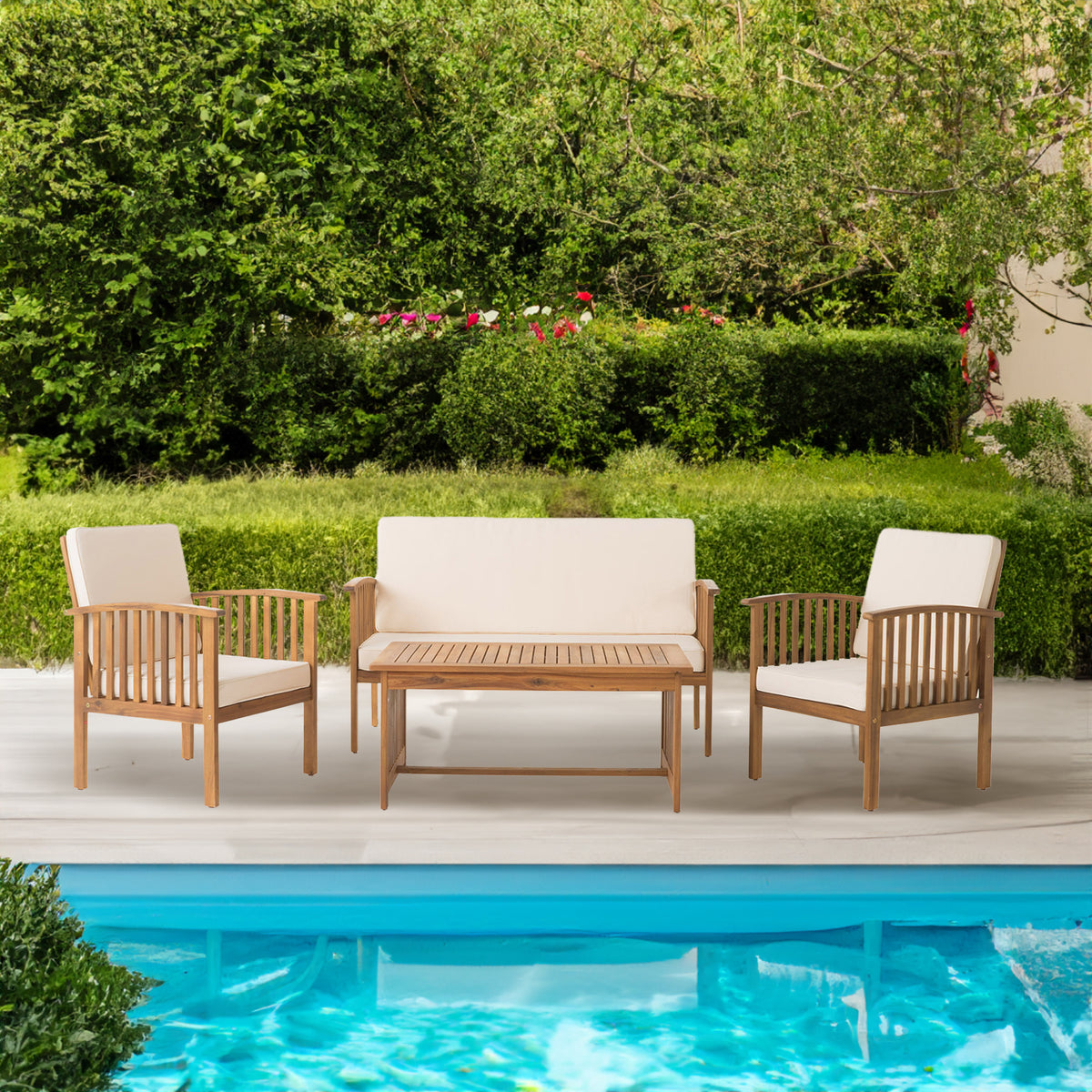 4-Piece Outdoor Conversation Set Gray