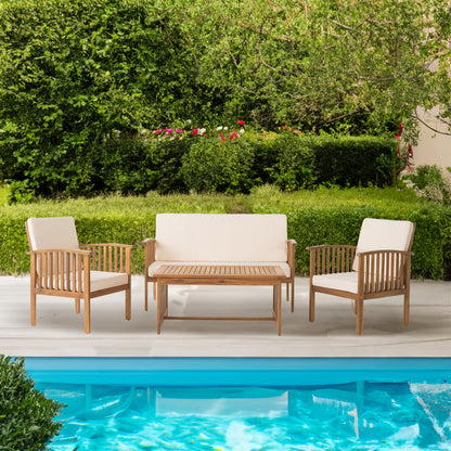 4-Piece Outdoor Conversation Set Gray
