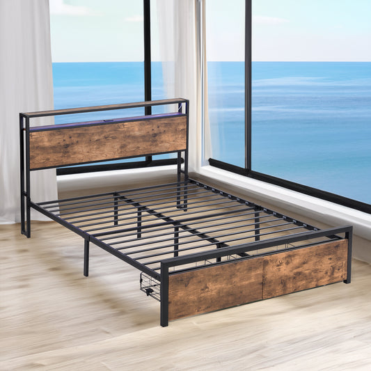 LED Storage Bed Grey
