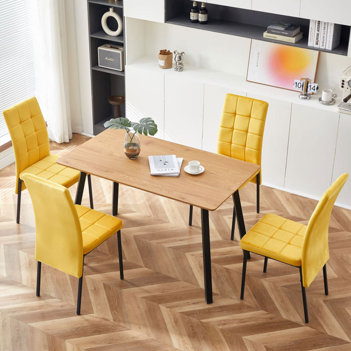 Modern Rectangle Dining Table Walnut