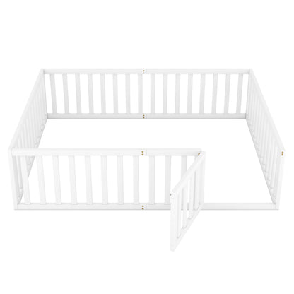Queen Floor Bed White