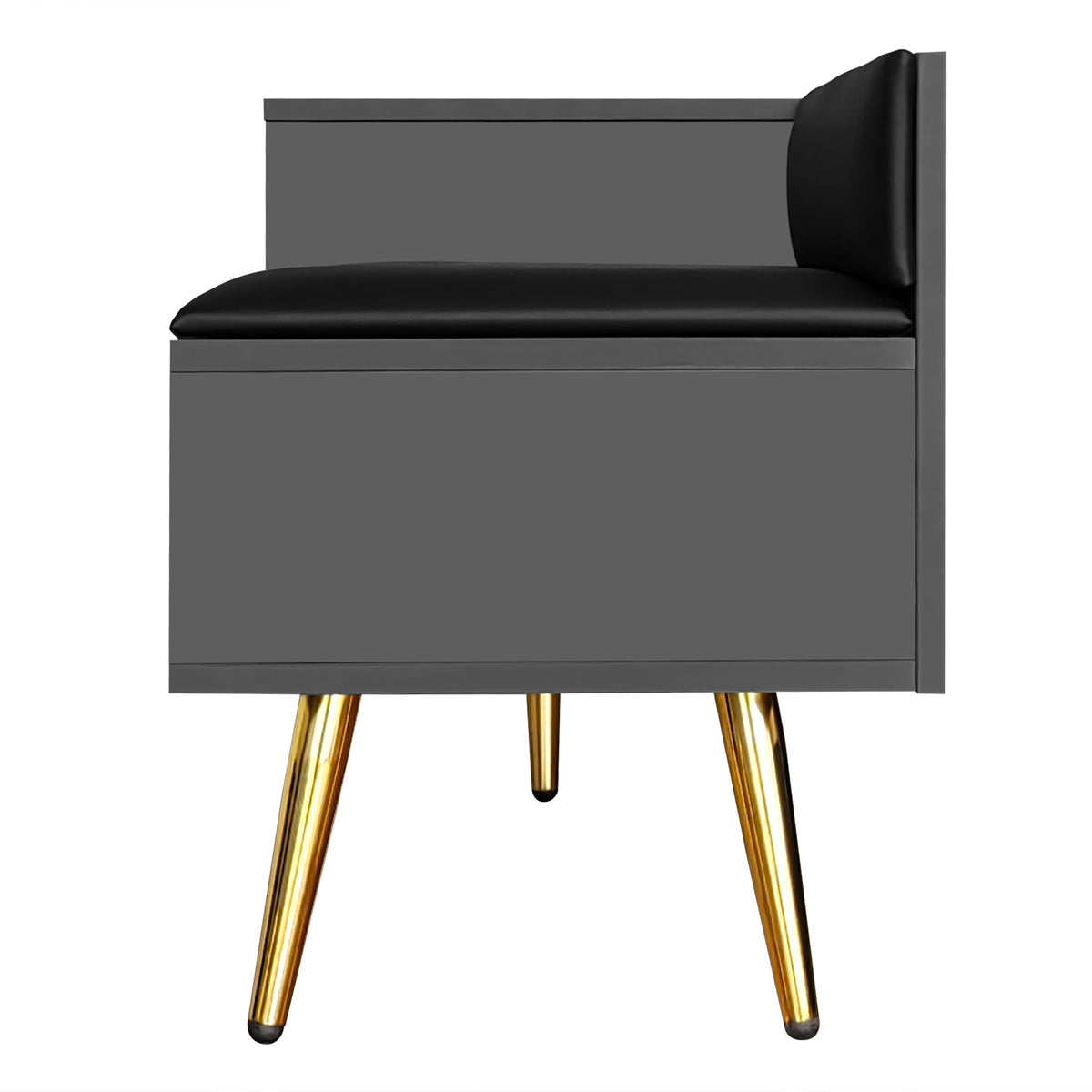 Modern Gray Shoe Storage Bench with Hidden Upholstered Seat