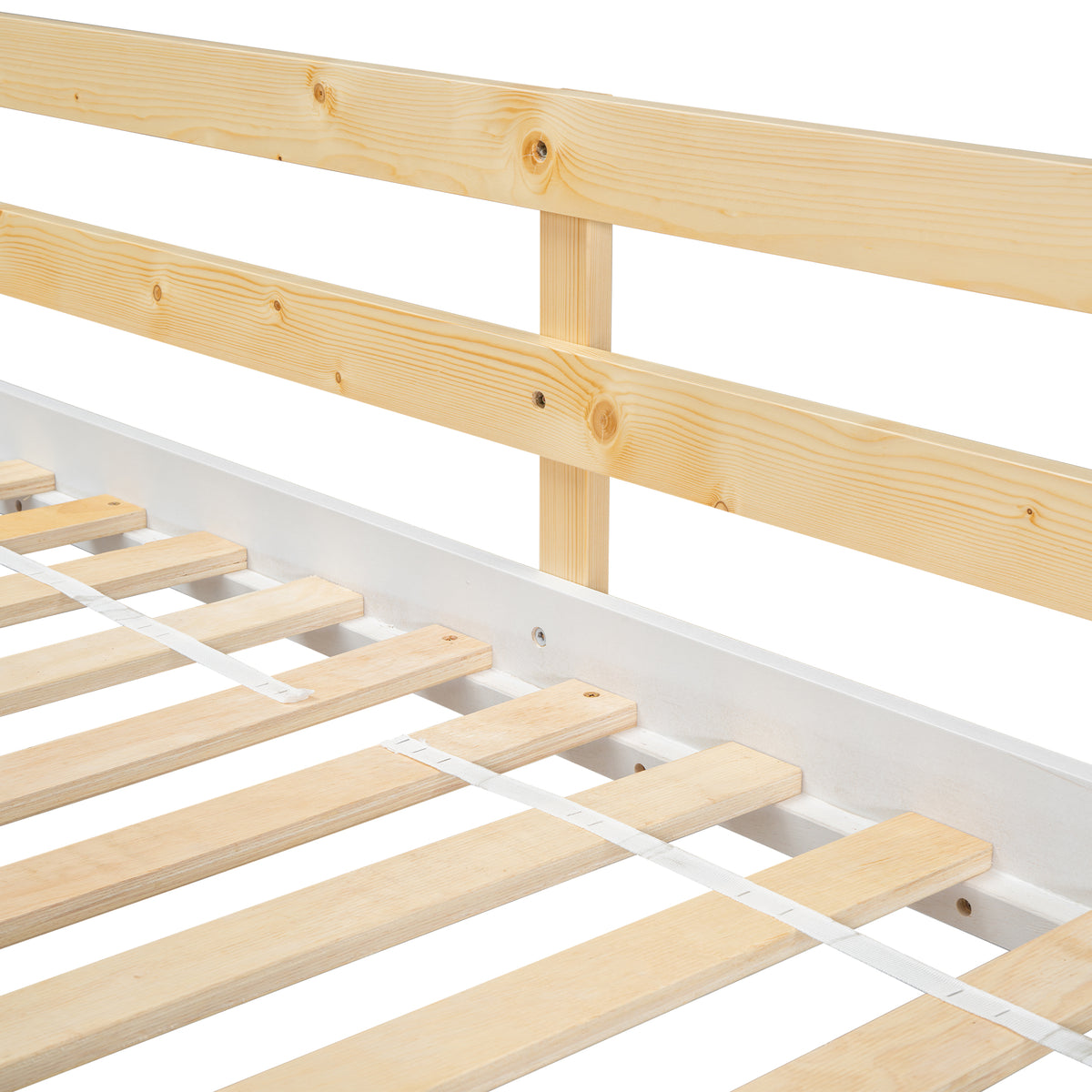Twin House Bunk Bed Natural White