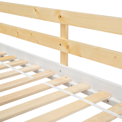 Twin House Bunk Bed Natural White