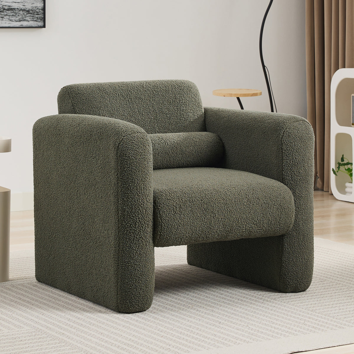 Sheepskin Armchair in Seaweed Green