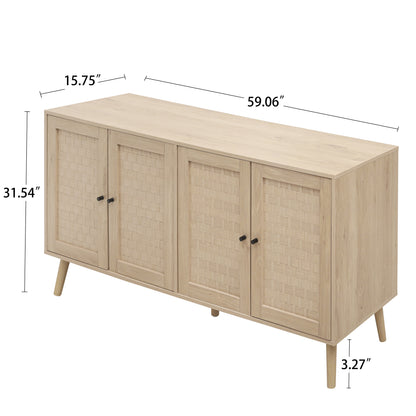 4-Door Accent Sideboard with Adjustable Shelves