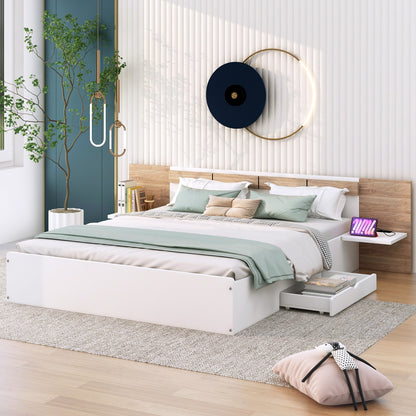 Queen Platform Bed White