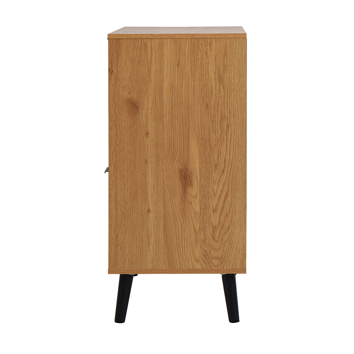 Natural Wood Storage Cabinet with Drawers and Doors
