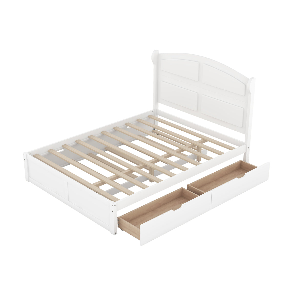 Wood Queen Platform Bed White