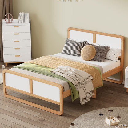 Queen Platform Bed Walnut White