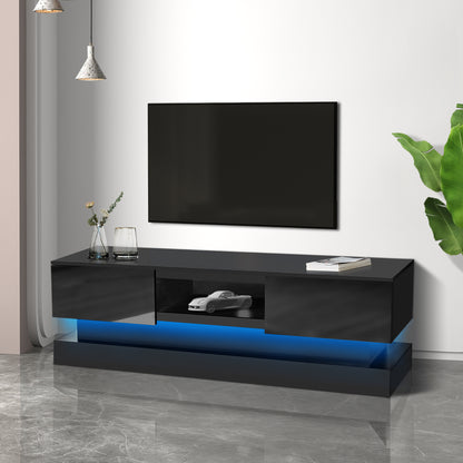 Black LED TV Stand High Gloss