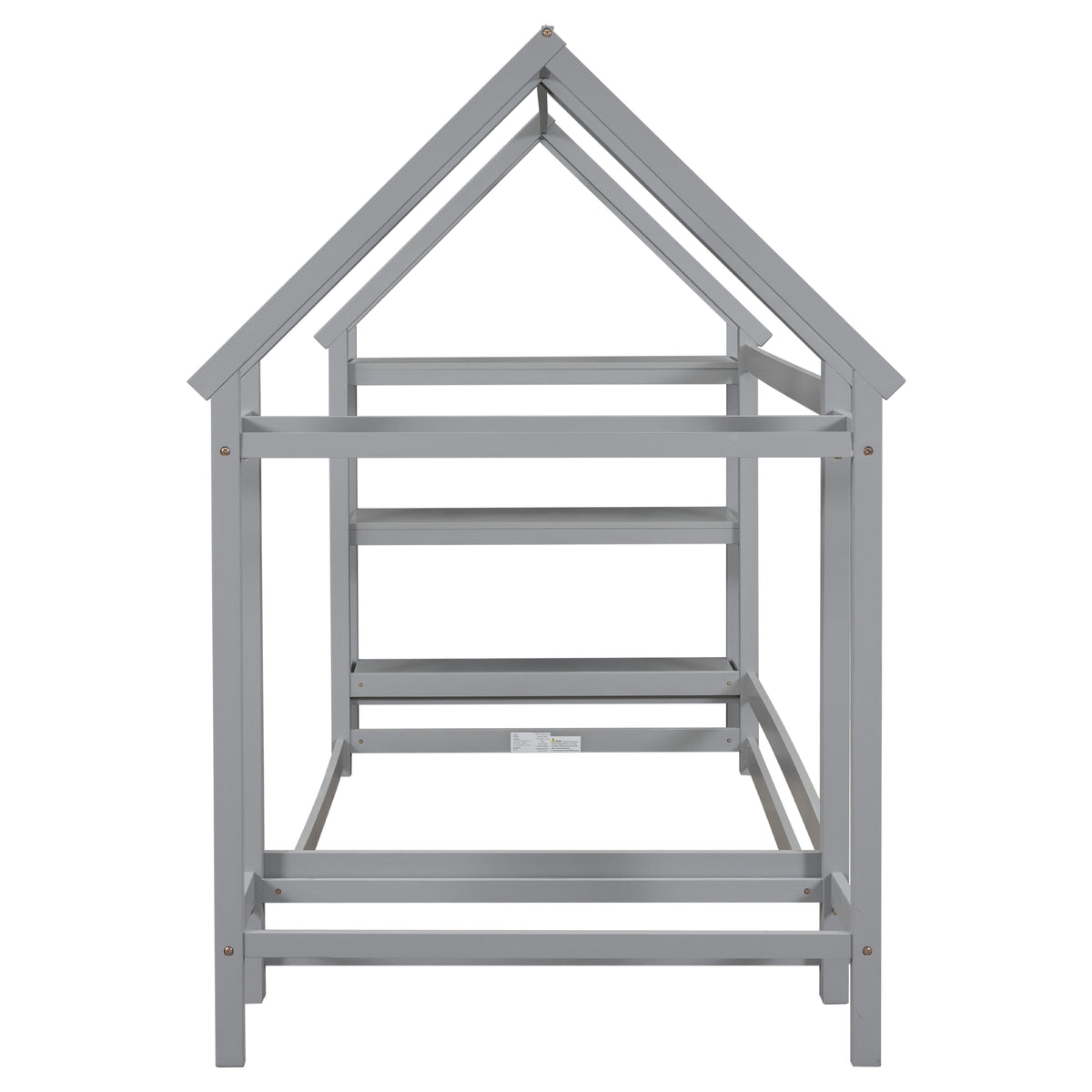 House Frame Platform Bed with Storage Gray
