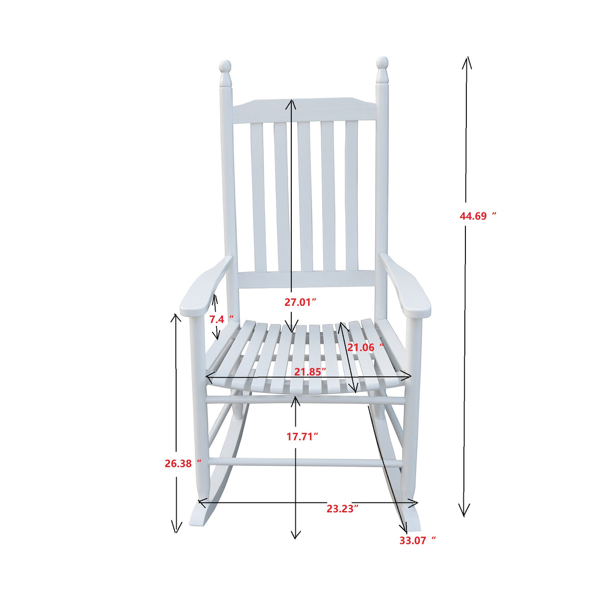 Wooden Porch Rocking Chair White