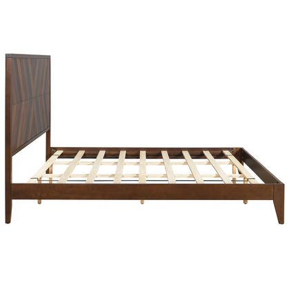 Mid-Century Platform Bed King Walnut