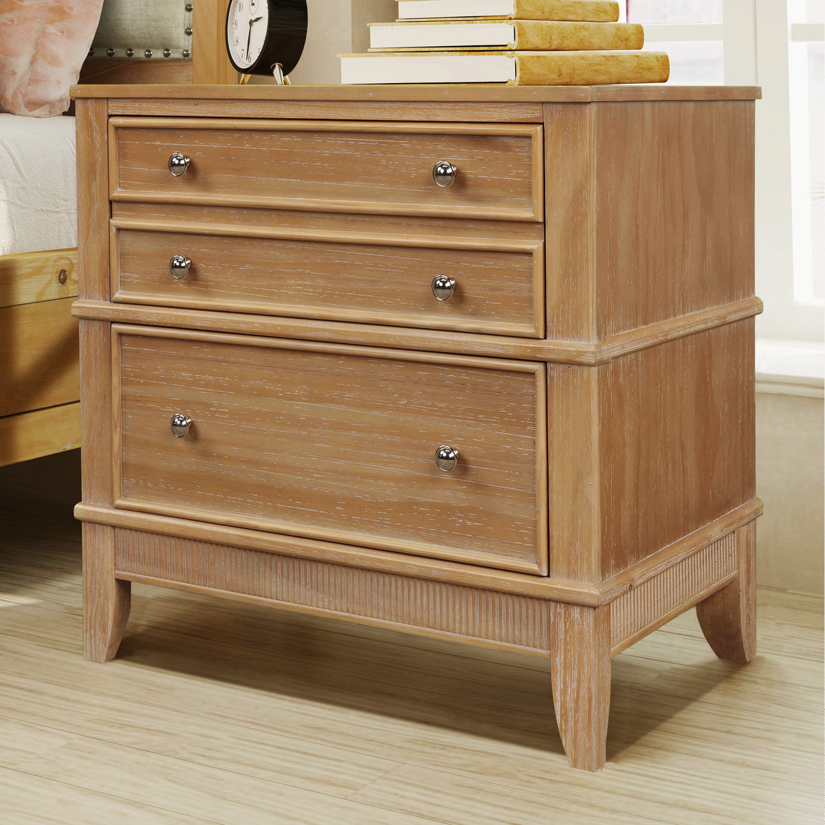 Hazel 3-Drawer Side Table Natural