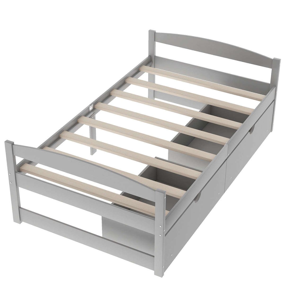 Twin Platform Bed Gray