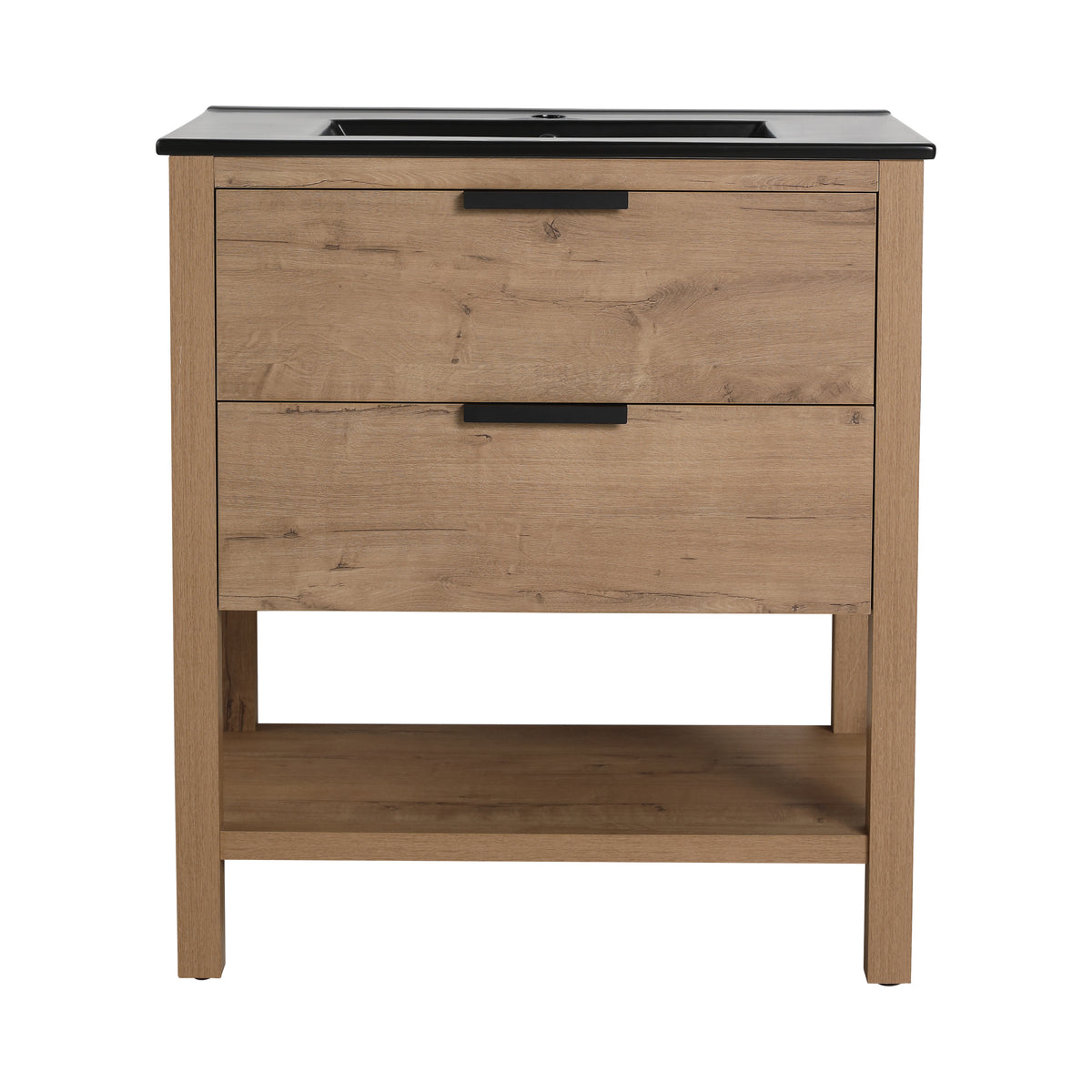 30-Inch Vanity with 2 Drawers Black Finish