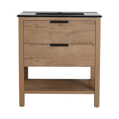30-Inch Vanity with 2 Drawers Black Finish