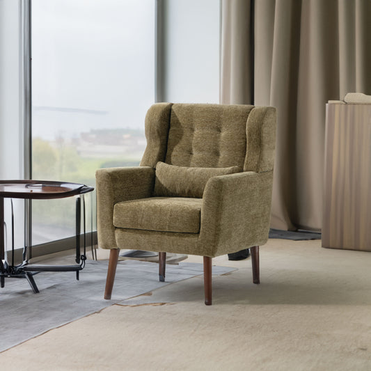 Upholstered Modern Accent Chair Foam Filled Gray