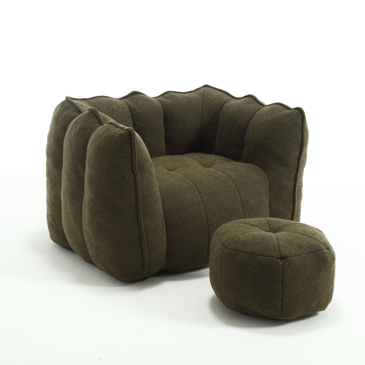 Soft Bean Bag Chair – Gray High-Resilience Foam