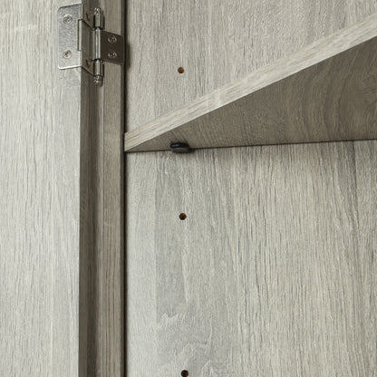 Oak Corner Bathroom Cabinet with Shelves