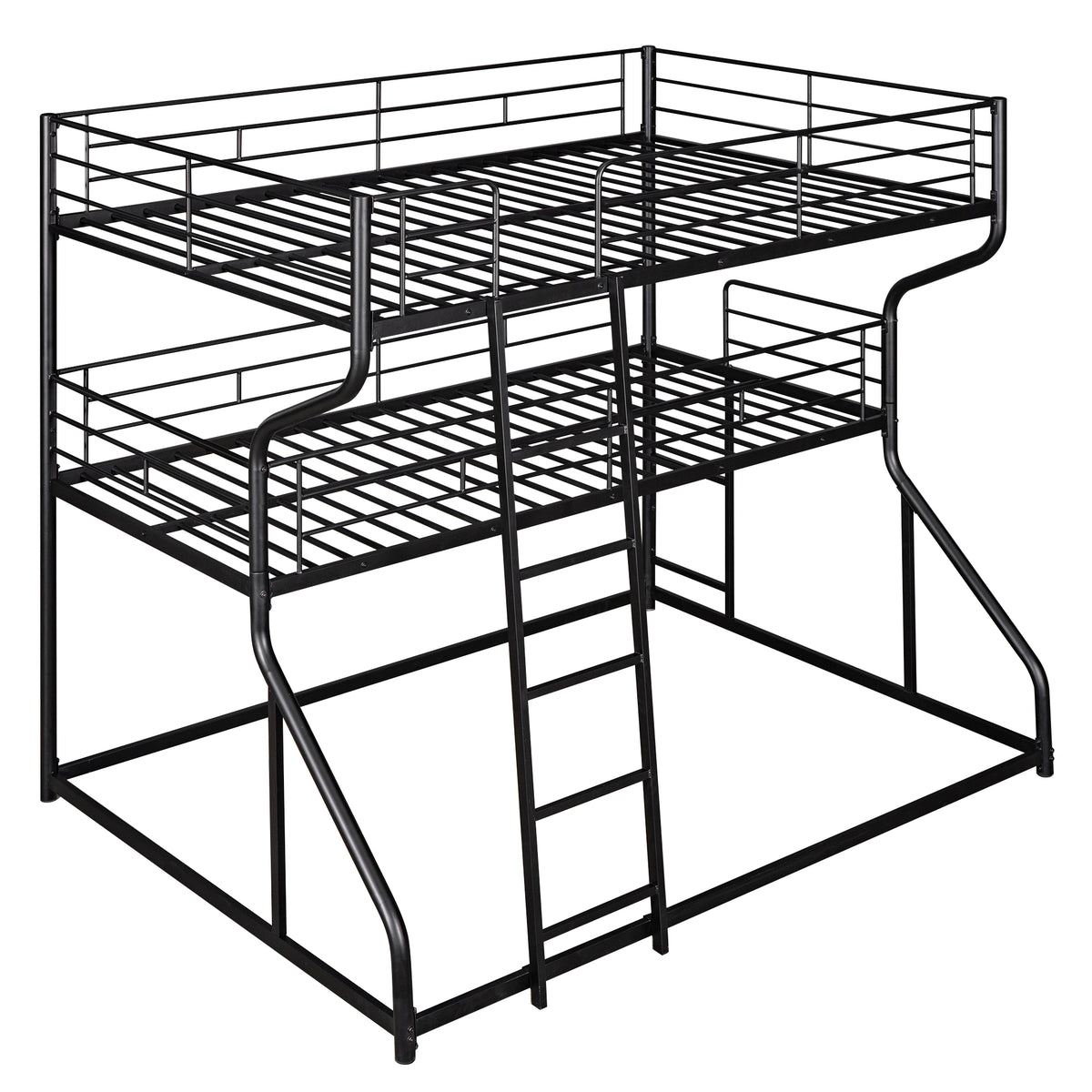 Black Triple Bunk Bed – 3-Tier Space-Saving Metal Frame for Kids & Teens