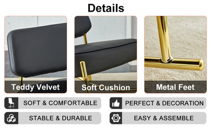 PU Leather Rocking Chair – Gold Metal Legs