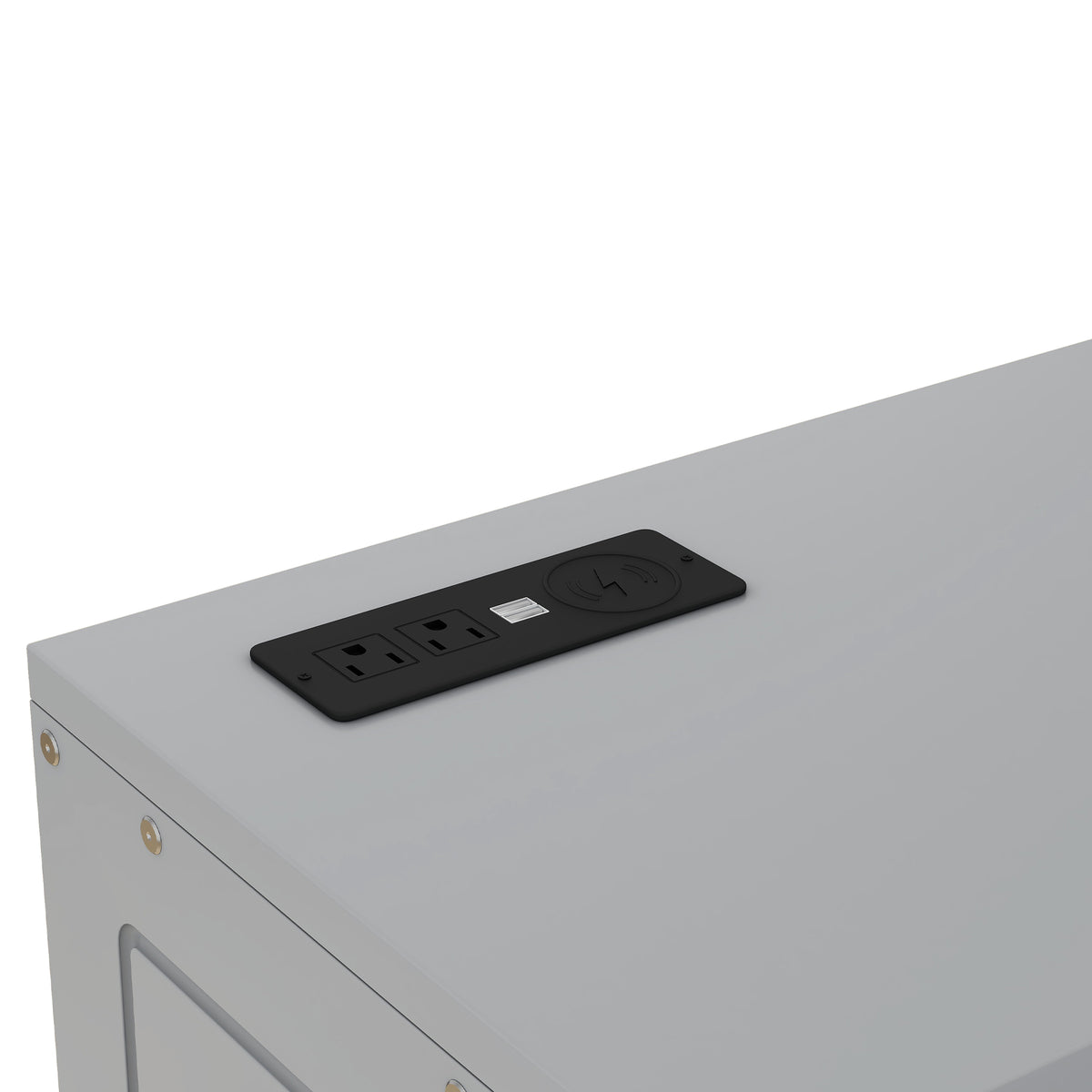 Queen Murphy Bed with Storage Gray