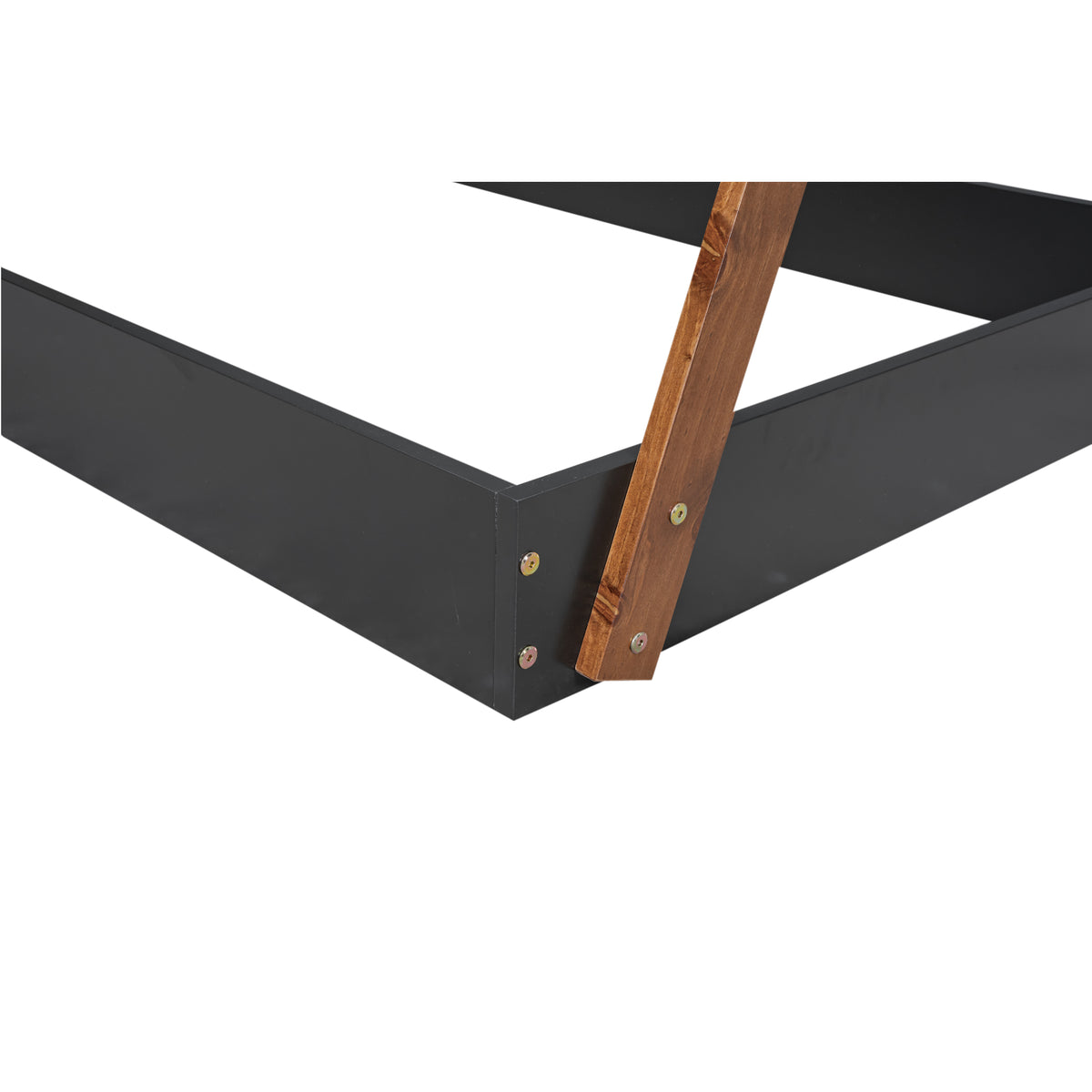 Twin Bed with Triangle Tent Frame Brown