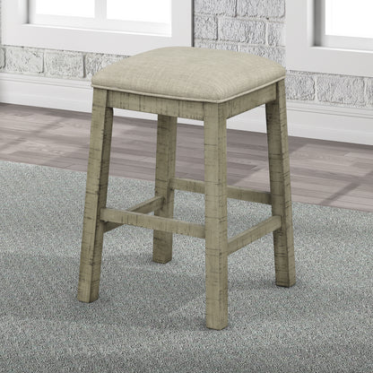 Counter Dining Set with Fabric Stools Green