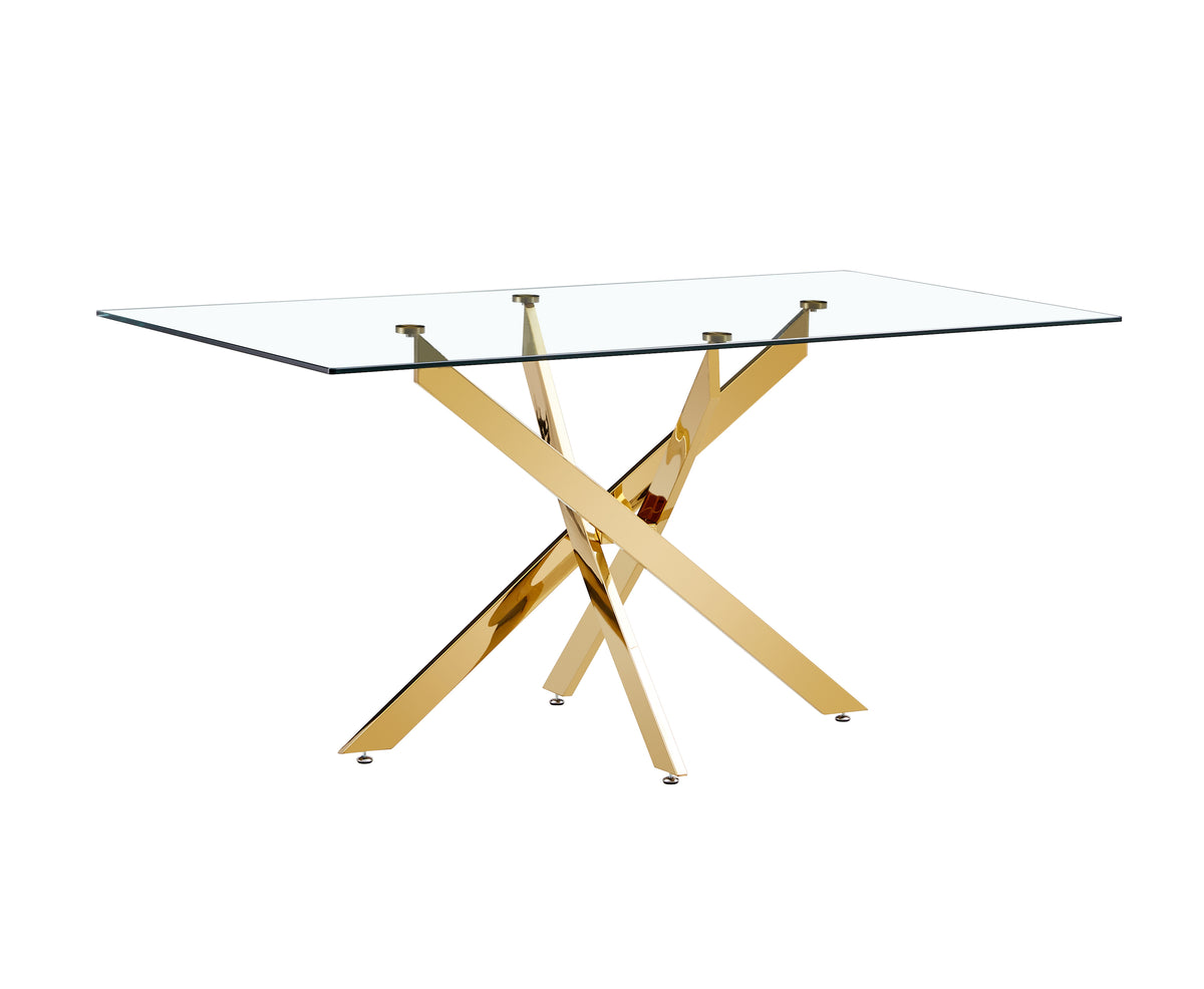 Clear Glass Table Gold