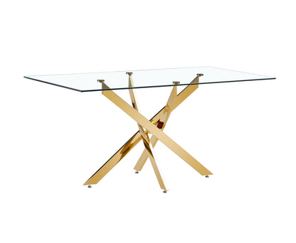 Clear Glass Table Gold
