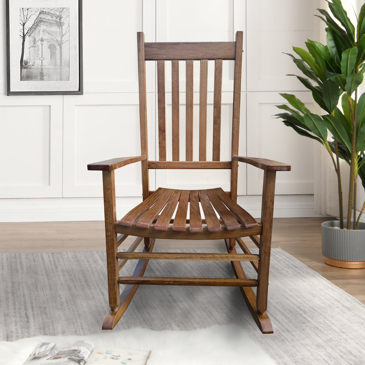 Classic Brown Porch Rocking Chair (Variant 2)