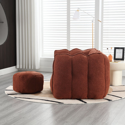 Bean Bag Chair with Footstool Gray