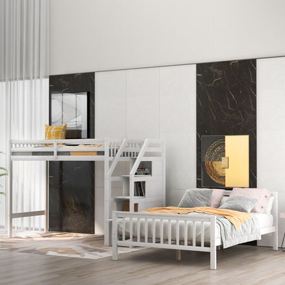 Twin Over Full Bunk Bed Gray Finish