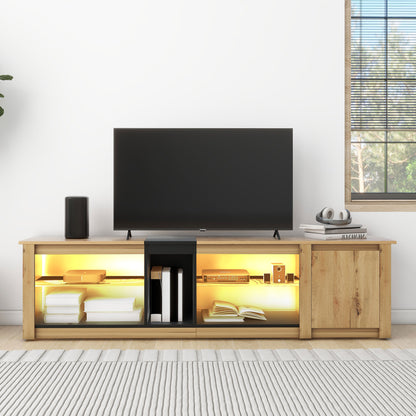 Modern LED TV Stand with Media Storage