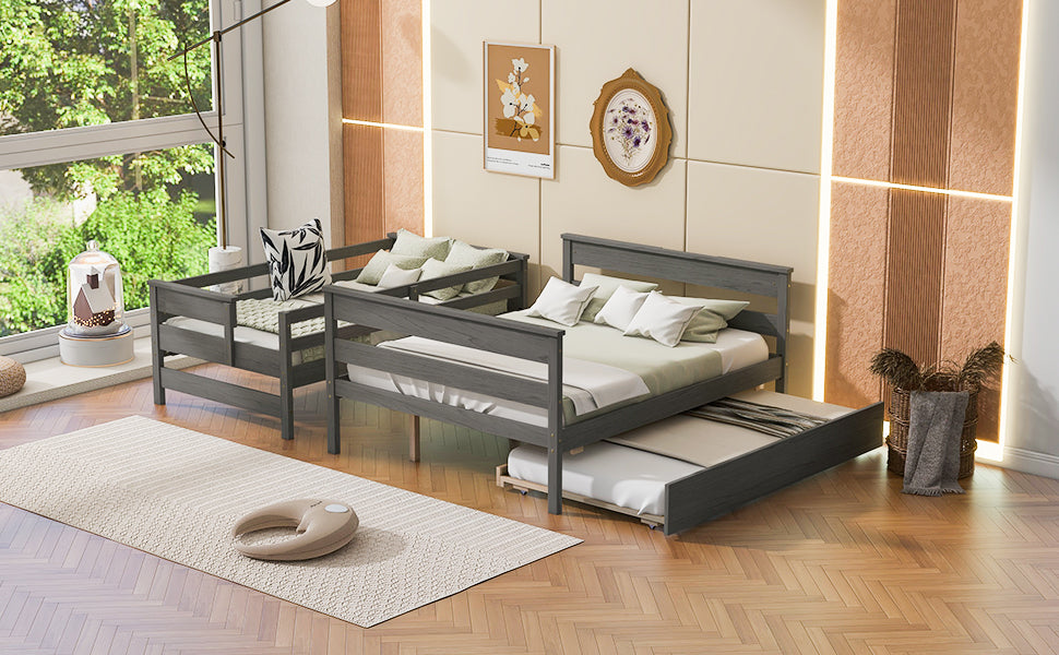 Twin Over Full Bunk Bed Gray