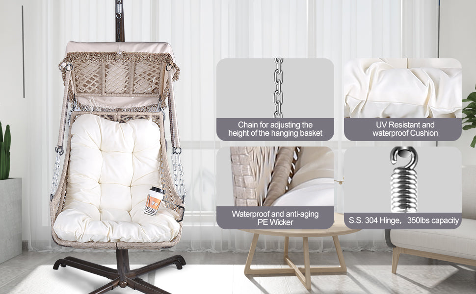 Rattan Egg Chair with Stand