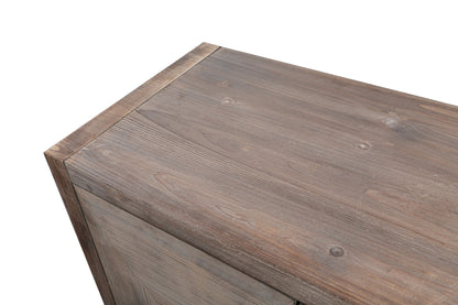 Four-Door Accent Cabinet with Carved Design Brown