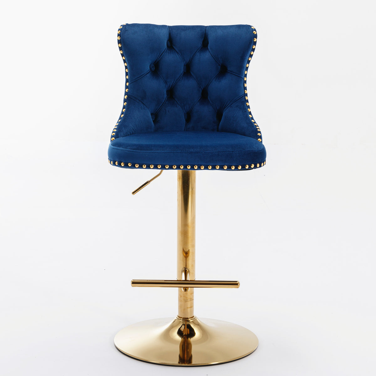 Modern Bar Stools Set of 2 Blue White