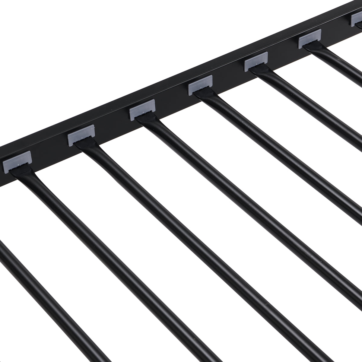 Full Metal Bunk Bed with Guardrails Black