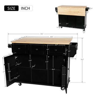 Kitchen Island Cart Black