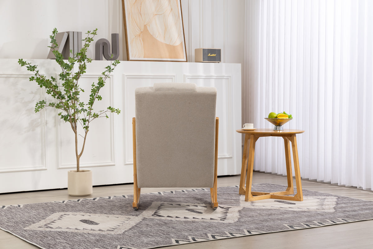 Upholstered Rocking Chair Beige