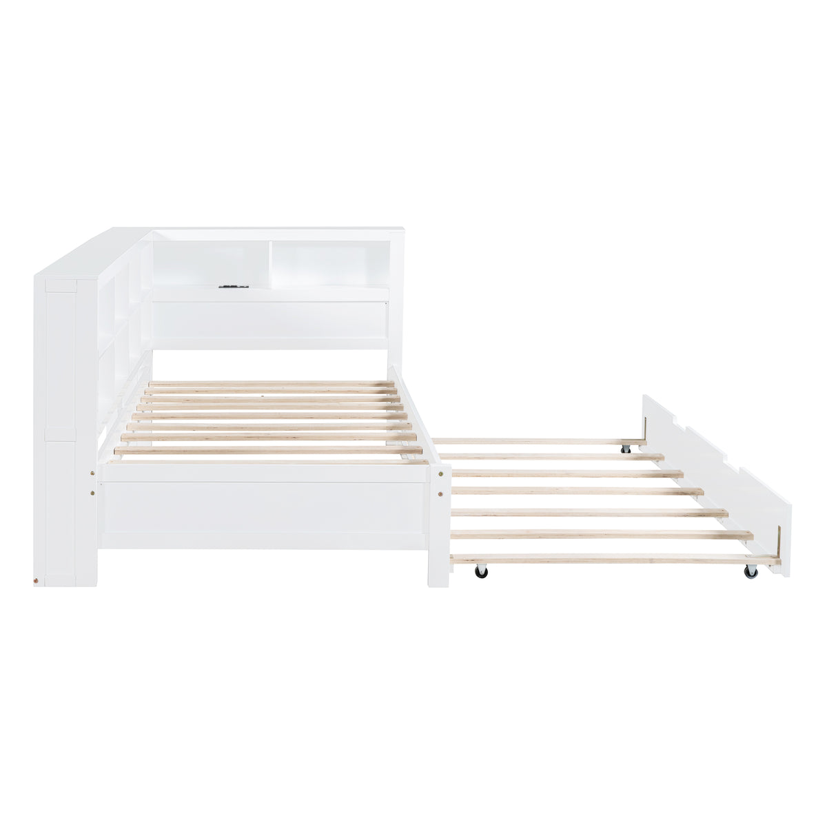 Twin Daybed with Storage Shelf White